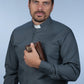 Camicia clergyman tinta unita grigio scuro - luxdei.it