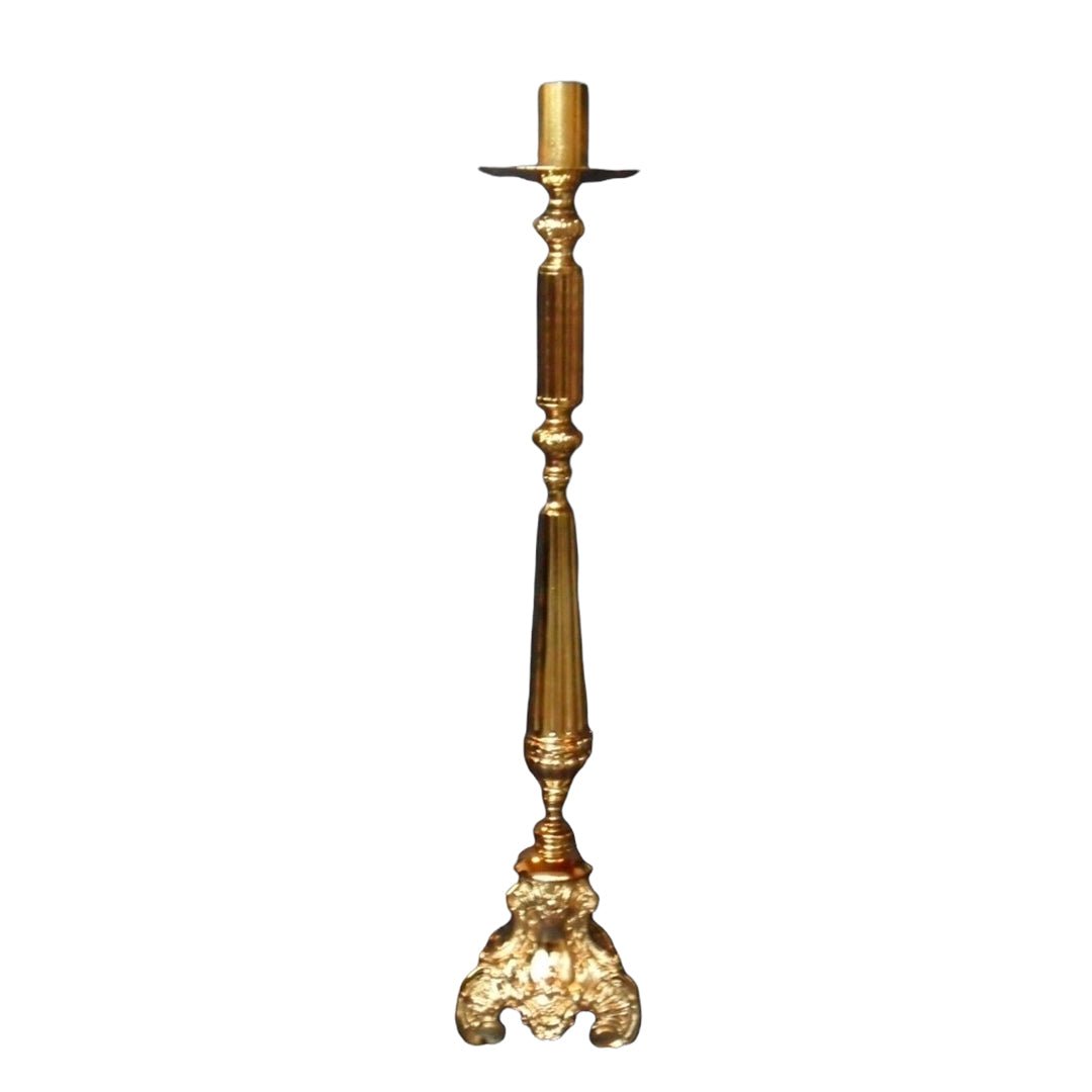 Candeliere in arte barocca colore oro, altezza 80cm - Lux Dei - Vendita Articoli Religiosi