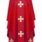Casula con croci ricamate e decorate rossa - luxdei.it