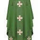 Casula con croci ricamate e decorate verde - luxdei.it