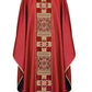 Casula con gallone ricamato e pietre decorative rossa - luxdei.it