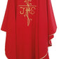 Casula con ricamo croce - jhs davanti e dietro - luxdei.it