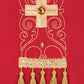 Casula ricamata e riccamente decorata rossa - luxdei.it