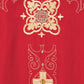 Casula ricamata e riccamente decorata rossa - luxdei.it