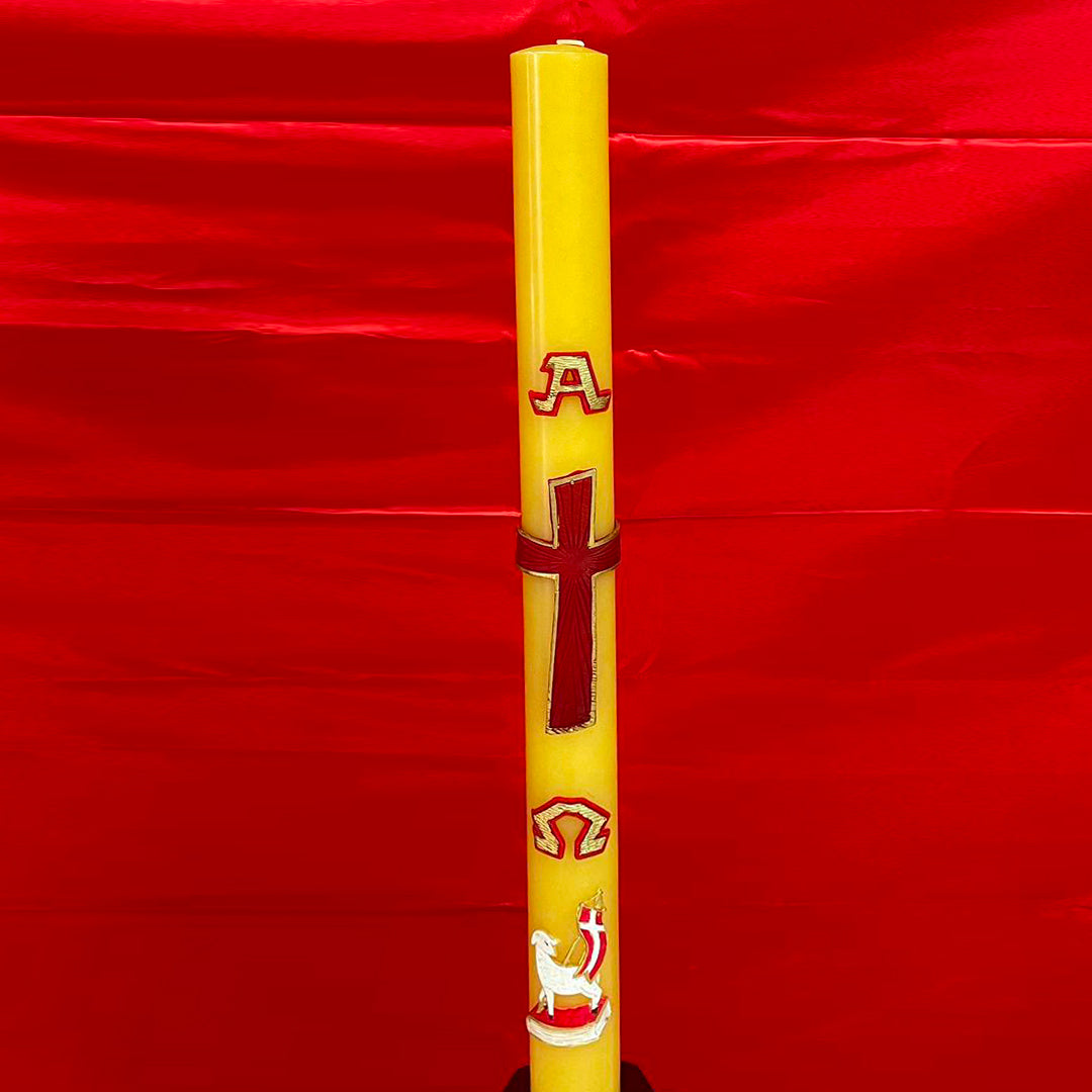 Cero pasquale con rilievo in cera d'api (80x120 cm)