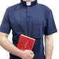 Polo Clergyman Sacerdote Cotone 100 % - Blu - luxdei.it