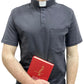 Polo Clergyman Sacerdote Cotone 100% - Grigio Scuro - luxdei.it