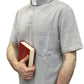 Polo Clergyman Sacerdote Cotone Piquet - Grigio Chiaro - luxdei.it