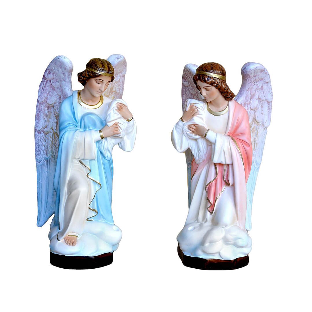 Statue Angeli Porta Candelabri - 45cm - Lux Dei - Vendita Articoli Religiosi